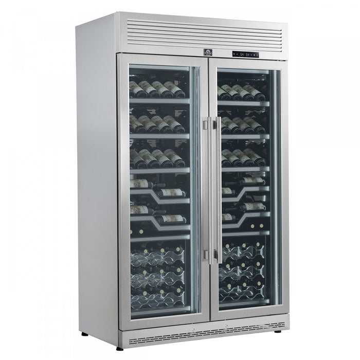 FORNO Abruzzo 48\" Dual Zone Wine Cellar, 102 Bottles, 24 cu. ft,Stainless steel - FWCDR6611-48S