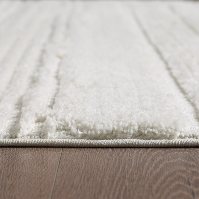 Quinto Cream Waves Shag Area Rug - 2'7\" x 8'