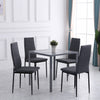 HOMCOM Dining Chairs Set of 4, Linen Fabric Upholstered Accent Chairs, Grey