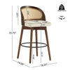 Calvin Indoor Counter Height Swivel Bar Stool Set of 4 with Ergonomic Backrest,Walnut | Calvin – Lot de 4 tabourets de bar de hauteur comptoir pivotants pour interieur avec dossier ergonomique, finition noyer