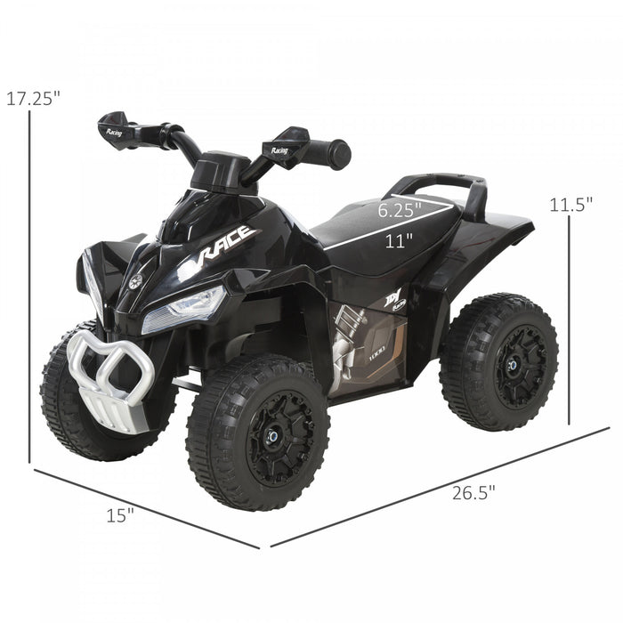 Aosom 4 Wheels Ride On Motorcycle Toy For Kids Baby Toddler Ride-on Car Walker No Power Foot To Floor Slider With Music And Lightening Function For 18-36 Months Black