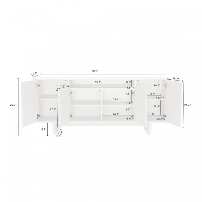 Ella Modern 71\" Sideboard in White