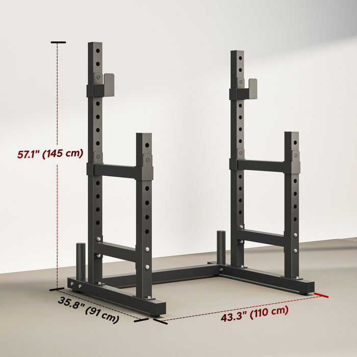 Soozier Adjustable Squat Rack, 660lbs Multi-Function Barbell Rack, Black