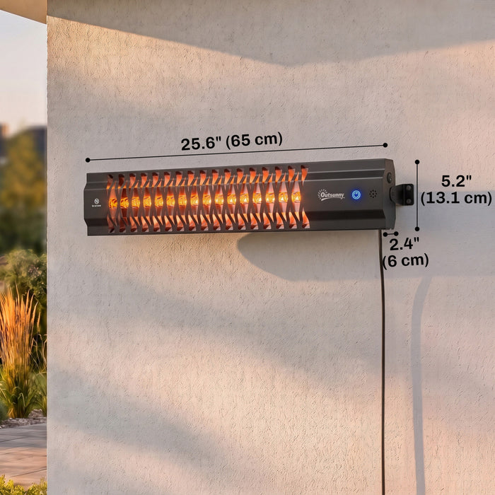 Outsunny 1500 W Wall Mounted Electric Patio Heater Outdoor Heater, Black