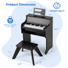 Costway 25 Keys Digital Piano with Music Stand Stool Lighted Keys Teaching Mode for 3+ Kids Black