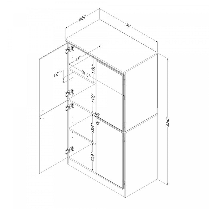 Morgan 4-door Storage Cabinet - Weathered Oak 