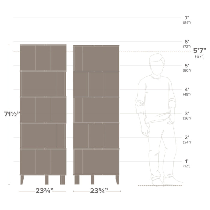 Prepac Nordik Corner Bookcase - White