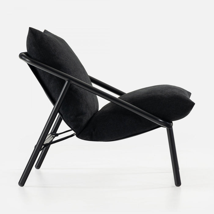 Ada Metal Frame Sling Accent Chair with Cushions - Black