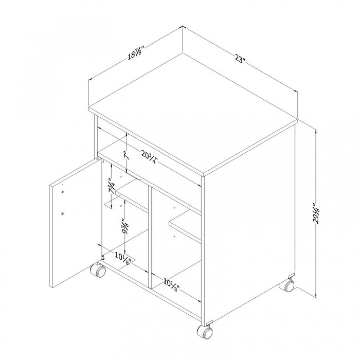 Axess Printer Cart - Pure White