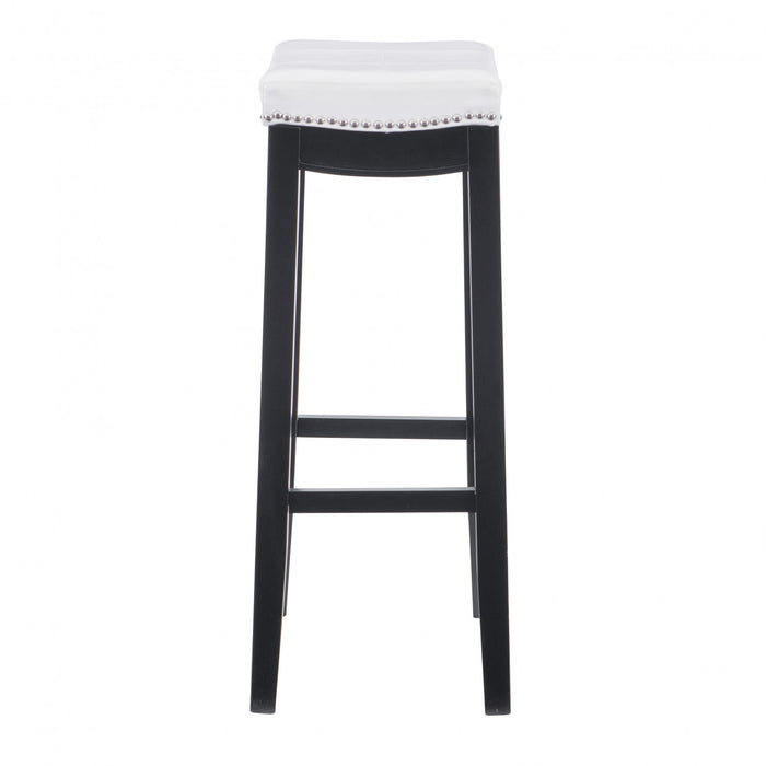 Claridge Faux Leather Backless Barstool - Black and White