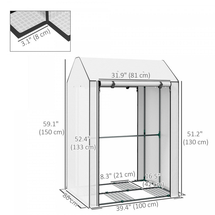 Outsunny Mini Greenhouse Portable Tomato Greenhouse with Vents, White