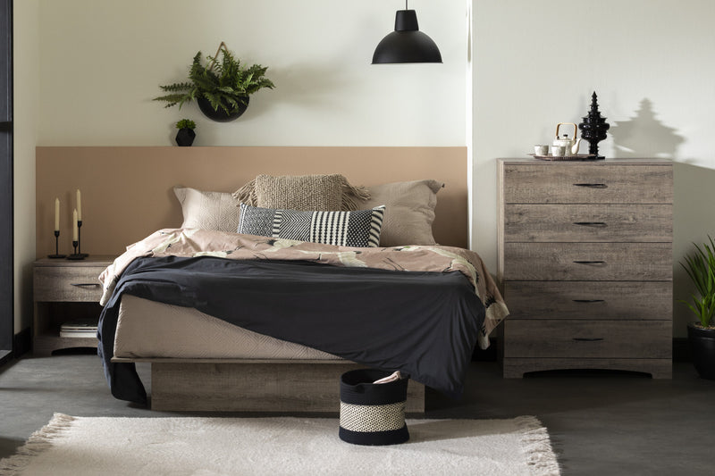 Step One 1-Drawer Nightstand - End Table with Storage Weathered Oak - South Shore