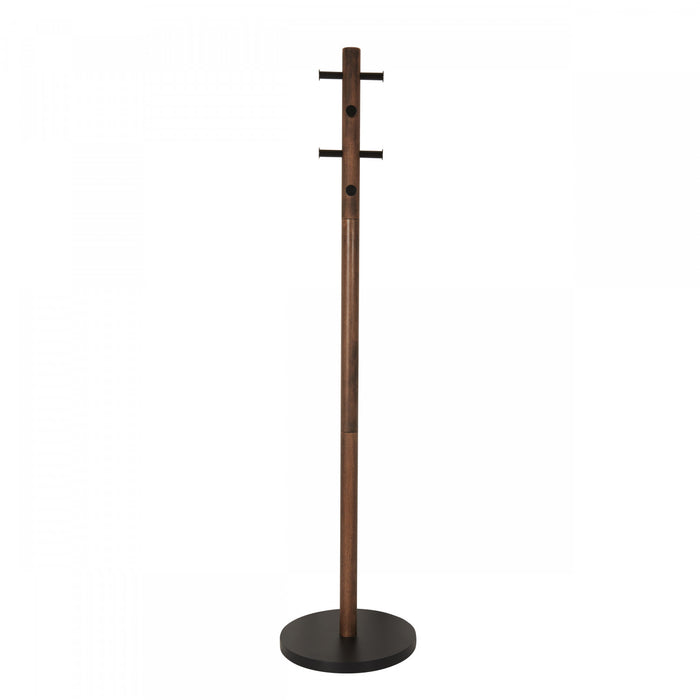 Umbra Modern Wood Pillar Coat Rack - Black and Walnut