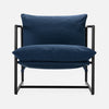 Aidan Metal Frame Sling Accent Chair with Cushions - Navy | Aidan fauteuil d’appoint à sangle avec cadre en métal et coussins - Bleu marine