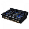Forno Ambassador 36" Gas Cooktop, Black, 6 burners-FCTGS5799-36CPBLK | Table de cuisson au gaz Ambassador 36 po, noire, 6 bruleurs – FCTGS5799-36CPBLK