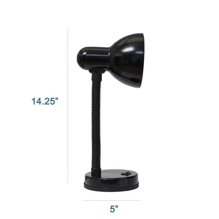 Remmer Gooseneck Desk Lamp, Onyx, 14.25\"H