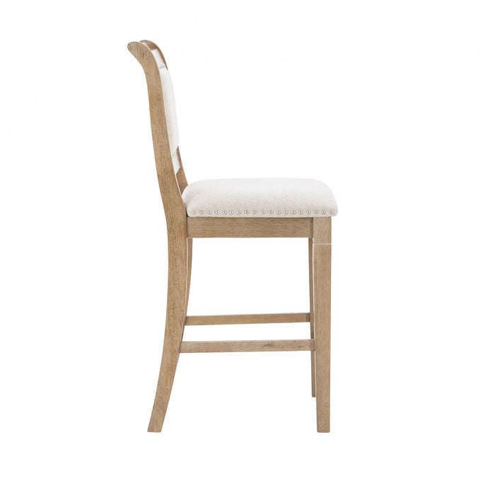 Emmy Fabric Counter-Height Stool - Grey