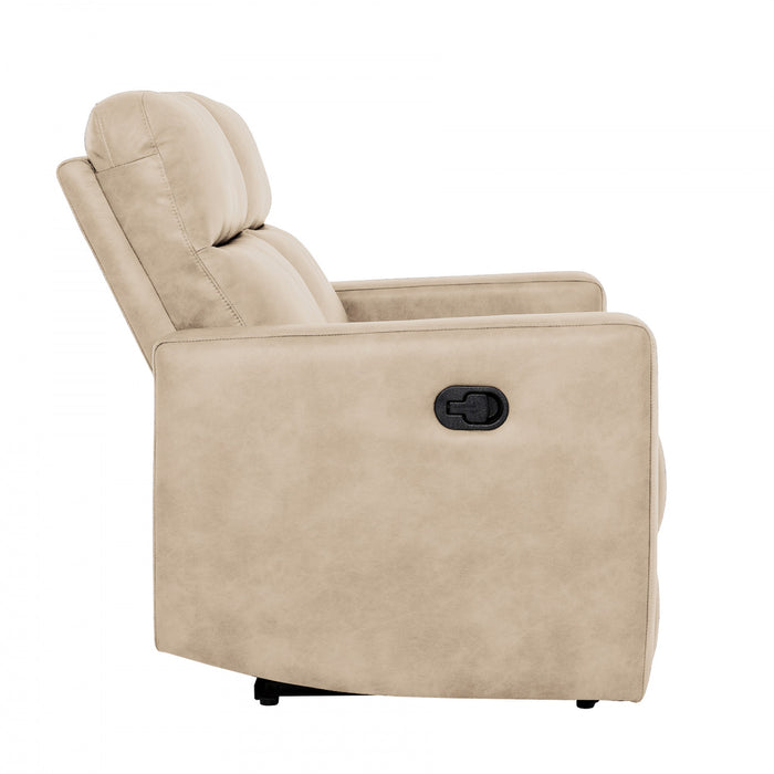 Denton 57 in. Faux Leather Manual Reclining Loveseat - Taupe