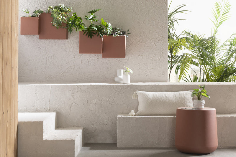 Dalya 2-Piece Outdoor Wall Planter - Burnt Orange