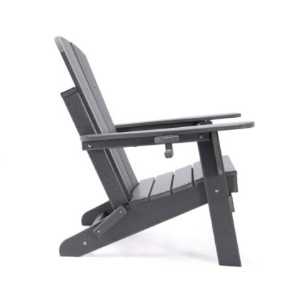Lake Country Outdoors High-Density Polyethylene Adirondack Chair - Grey Patio Seat