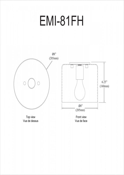 Dainolite Emilia 1 Light Flush Mount Matte White Shade Lamp