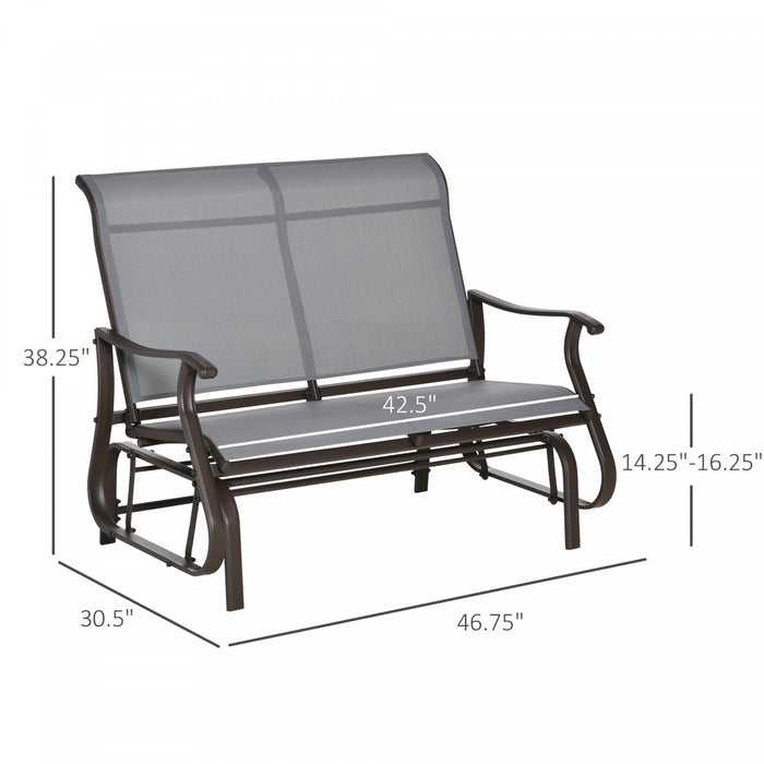 Outsunny 2-person Outdoor Glider Chair For Outdoor, Backyard, Light Grey