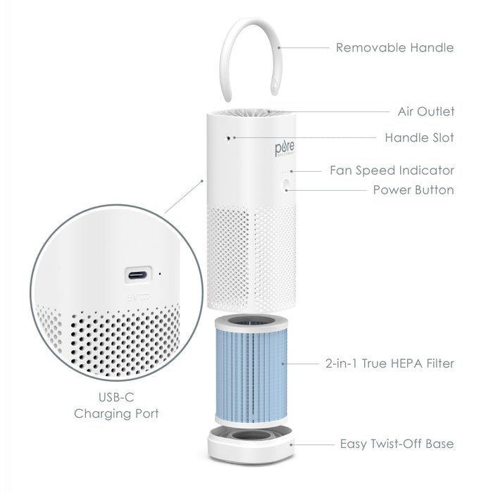 PureZone Portable HEPA Air Purifier - CA-PEPERSAP
