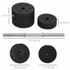 Soozier 2 x 33 lbs Adjustable Dumbbells Weight Set for Body Fitness, Black