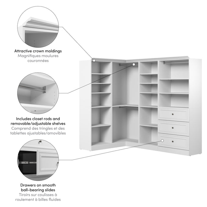 Bestar Versatile 97 W Walk-In Closet Organizer - White