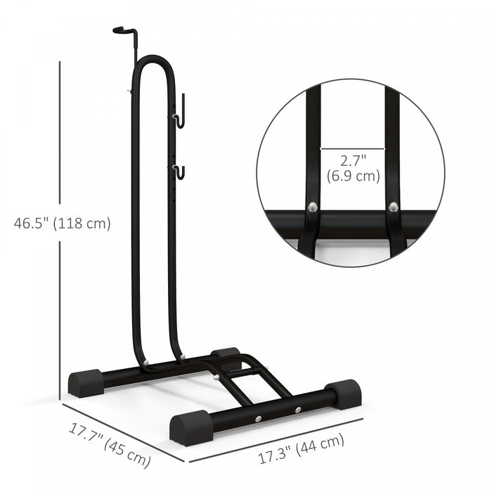 Soozier Vertical & Horizontal Bike Rack Fits 6\"-28\" And 700c Bikes