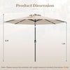 Costway 10ft Patio Umbrella Outdoor W/ 59 LBS Heavy-Duty Round Umbrella Stand