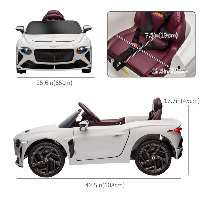 Aosom 12v Electric Powered Ride-On Car With Butterfly Doors, 3.1 Mph Kids Ride-on Toy For Boys And Girls With Remote Control, Suspension System, Horn Honking, White