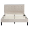 Ibidun Upholstered Platform Bed with Headboard in Beige - Queen Size | Ibidun lit plateforme rembourré avec tête de lit beige - Grand
