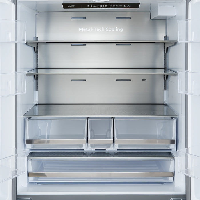 Forno Aosta 36 Inch Stainless Steel French Door Refrigerator, 22.4 cu.ft. - FFFFD1866-36SB