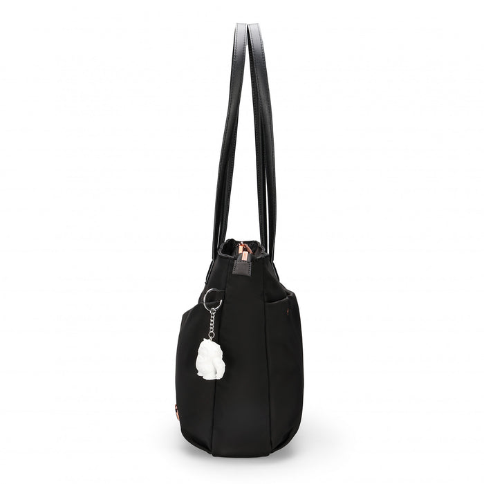 Swissdigital KATY Rose Tote Bag – 16\" Laptop, USB Charging, LED Light, RFID Protection, Water-Repellent, Multi-Pockets