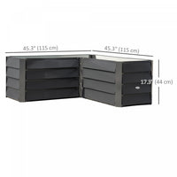 Outsunny L-shaped Galvanized Steel Raised Garden Bed, Dark Grey