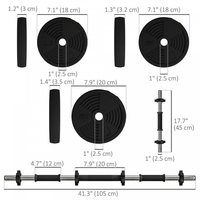 Soozier Adjustable Barbell & Dumbbells Set with Non-slip Handles, 44LBS
