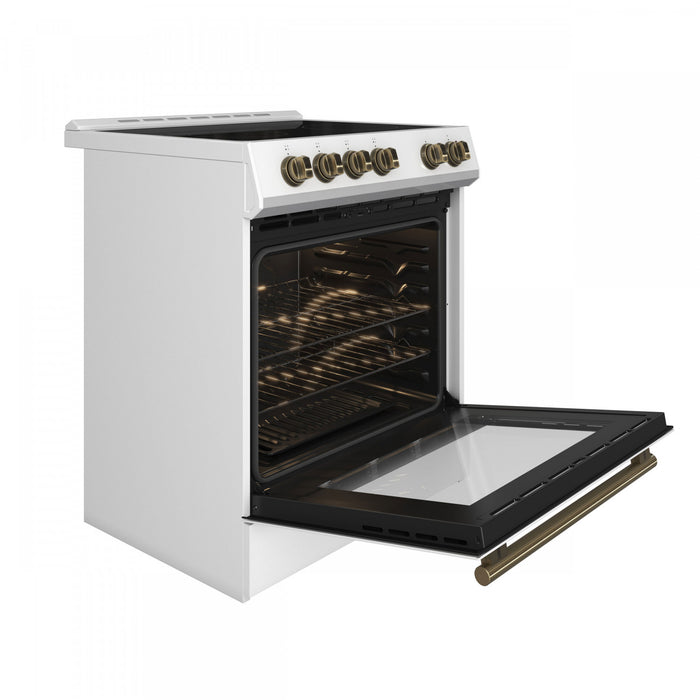 Leonardo Espresso 30\" Slide-In Electric Range in White, 5.0 cu. Ft. - FFSEL6022-30WHT
