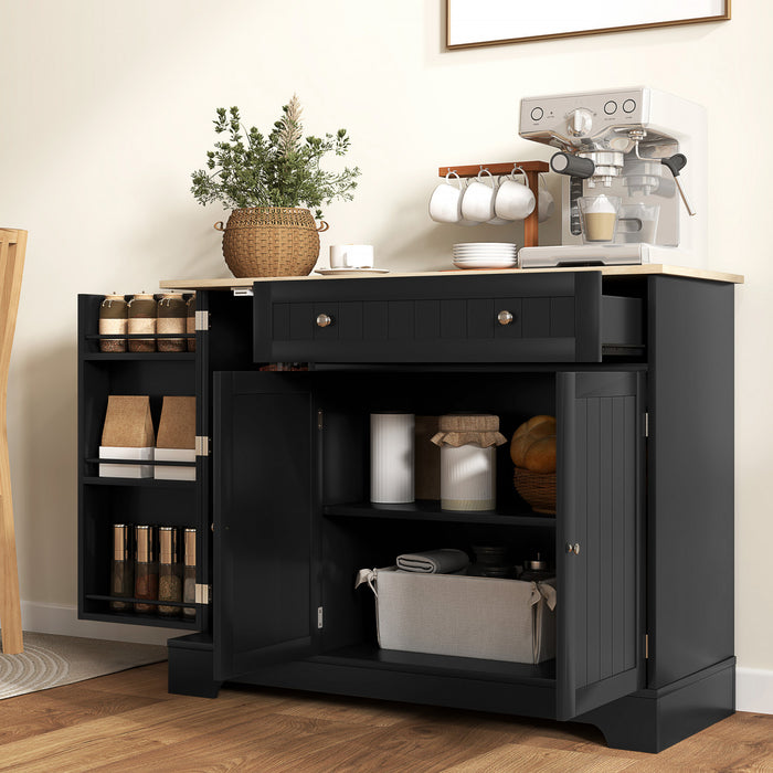 41\" Sideboard Buffet Cabinet with Storage Drawer, Adjustable Shelf, Black