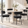 HOMCOM Dining Chairs Set of 4 Kitchen Chairs with Steel Legs, Black