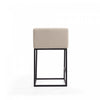 Embassy Mid-Century Modern Metal Upholstered Counter Stool in Cream - Set of 2 | Tabouret de comptoir Embassy style milieu du siecle en metal et tissu creme - Lot de 2