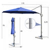 Costway 11ft Patio Offset Umbrella Cantilever Rotation Aluminum Tilt Cross Base Navy