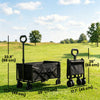 Outsunny 16 Gallon Folding Wagon Cart with Wheels, Heavy-Duty Collapsible Wagon with Drop-Down Tailgate, Adjustable Handle and Cup Holders, for Camping, Garden, Beach, Black