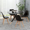 HOMCOM Modern Dining Chairs Set of 4 with PU Leather Cushion, Wood Frame