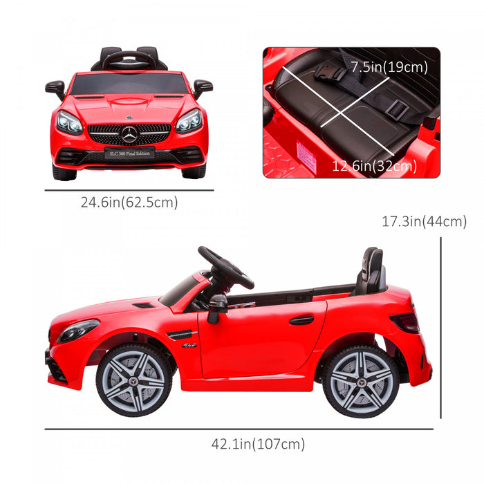 Aosom 12v Electric Powered Ride-On Car, Kids Ride-on Toy For Boys And Girls With Parent Remote Control, Suspension Wheels, Horn Honking, Music, Lights, For 3-6 Years, Red