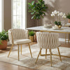 HOMCOM Dining Chairs Set of 2, Velvet Upholstered Kitchen Chairs, Cream
