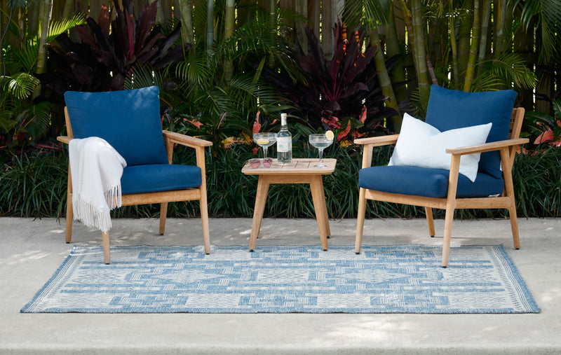 Nyra Transitional 8'0\" x 10'0\" Area Rug in Blue Indoor Area Rug