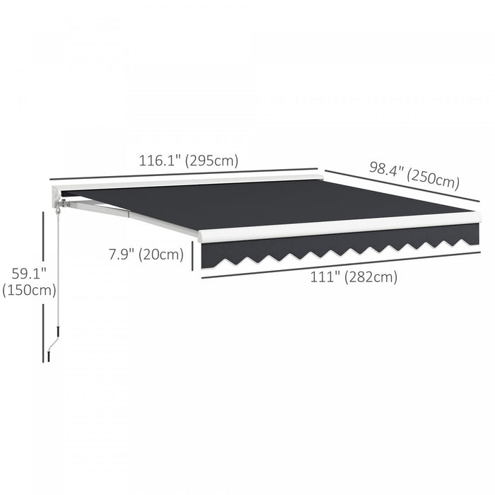 Outsunny 10' X 8' Motorized Retractable Awning With Remote Controller
