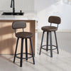 HOMCOM Bar Stools Set of 2, Swivel Counter Height Barstools Brown