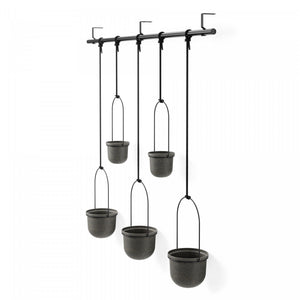 Umbra Black Triflora Hanging Planter - Set of 5